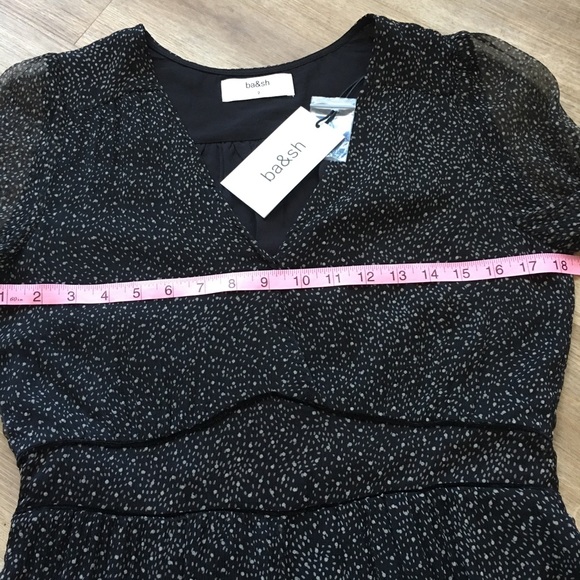 NWT ba&sh Robe Despina Dress Noire M/8 - Picture 10 of 15